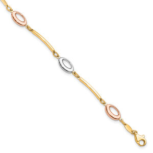 Leslies 10K Tri Color Polished Bracelet